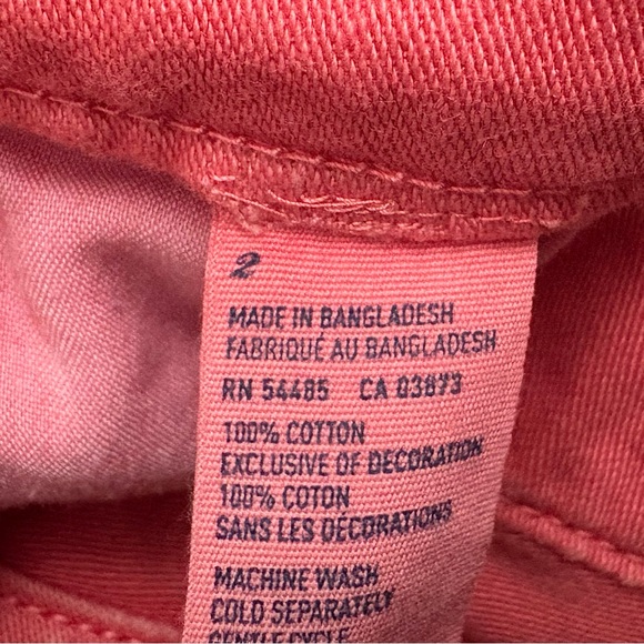 100% Cotton American Eagle AE Coral Raw Hem Denim Shorts low rise Y2K size 2 - Picture 9 of 11